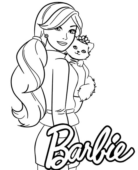 barbie  cat coloring picture topcoloringpagesnet
