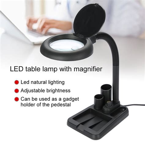 walfront magnifying glass table lamp with 5x 10x magnifier with 36 led