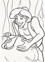 Aladdin Coloring Lamp Magic Pages Printable sketch template