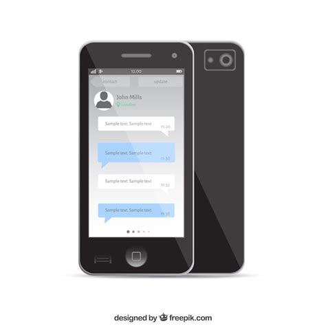 mobile phone chat template vector