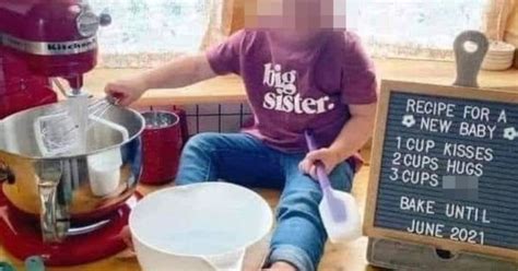 mum s rude pregnancy announcement slammed for being gross and trashy