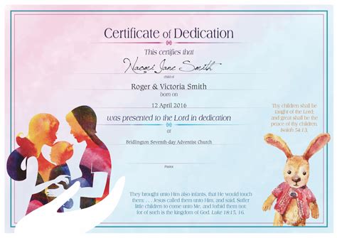dedication certificates stanborough press