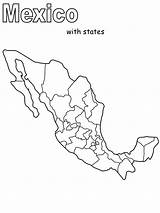 Mexico Map Coloring Printable Kids Description sketch template