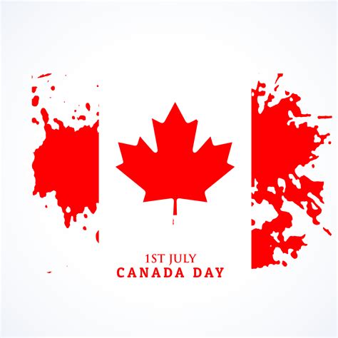 canadian flag  grunge style   vector art stock
