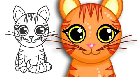 how to draw a cute cat step by step drawing youtube
