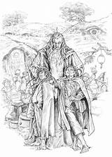 Coloring Lord Rings Pages Pippin Merry Deviantart Hobbit Gandalf Lotr Colouring Adult Adults Colorier Fr Tolkien Earth Middle Google Fantasy sketch template