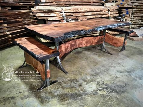 natural wood table  edge wood rustic wood table