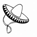 Sombrero Coloring Drawing Template Mayo Cinco Pages Mexican Getdrawings sketch template