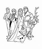 Coloring Frozen Elsa Anna Kids Olaf Sven Kristoff Pages Hans Color Print Simple Characters sketch template