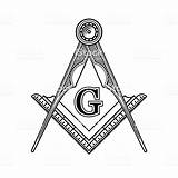 Masonic Emblem Freemasonry Logo Vector Icon Illustration Stock Architect Freemasons Alchemy Abstract sketch template