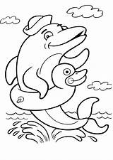 Dolphin Coloring Pages Kids Printable Template sketch template