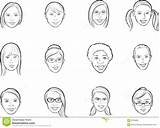 Drawing Women Faces Whiteboard Various Avatar Cartoon Illustration Vector Dreamstime Line Adult Preview sketch template