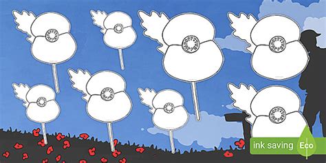 poppy template  resources remembrance day early years