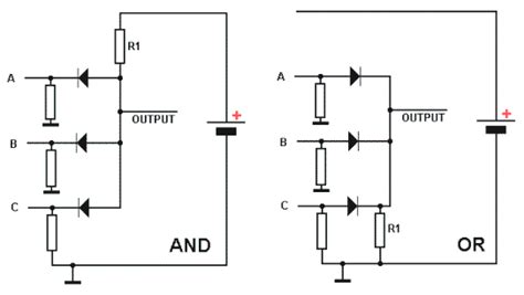 diode logic tutorial circuits combination logic tutorials electronics hobby projects