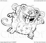 Monkey Running Ugly Coloring Outlined Clipart Cartoon Cory Thoman Vector 2021 sketch template