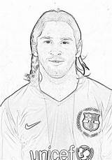 Messi Lionel Coloring Pages Drawing Leo Template sketch template