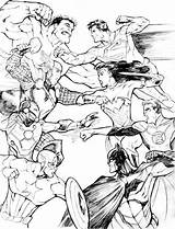 Coloring Justice League Vs Avengers Netart sketch template