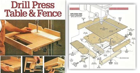 drill press table  fence plans woodarchivist