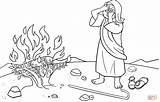 Moses Coloring God Hid Face Bush Burning His Clipart Pages Bible Being Afraid Look Kids Old Pixabay Drawing Games Children sketch template