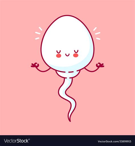 Cute Happy Funny Sperm Cell Meditate Royalty Free Vector