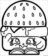 Hamburger Shopkins Cheeseburger Colouring Bobs sketch template