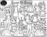 Paper Doll Coloring Printable Pages Dress Dolls Clothes Print Color Monday Fashion Saucy Sweet Colouring Printing Kids Marisole Inspired Girls sketch template