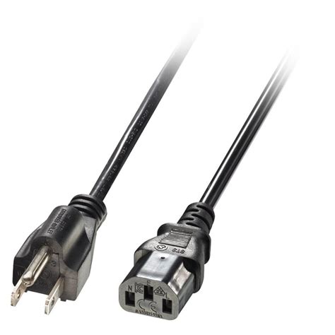 2m us 3 pin to c13 mains cable from lindy uk