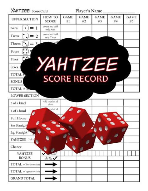 yahtzee score record  yahtzee score cards walmartcom walmartcom