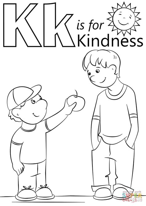 letter    kindness coloring page  printable coloring pages
