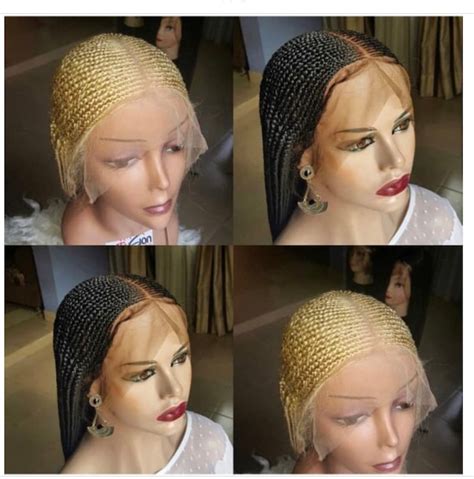 braided cornrow lace frontal wig pls chose your length and etsy