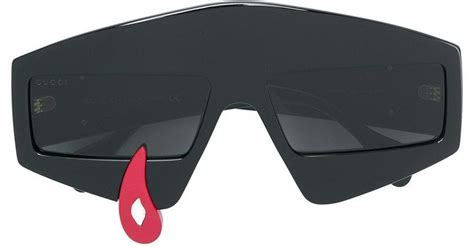 gucci rectangular frame tear sunglasses in black for men lyst canada