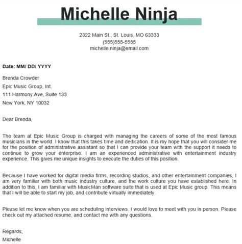 template cover letter examples