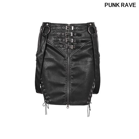 snap button and eyelet drawstring increased activity skirt punk straps