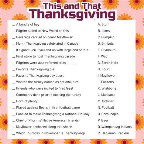 10 best free trivia questions printable thanksgiving