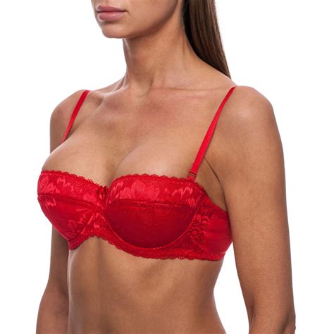 strapless bra push up bandeau lace sexy convertible comfortable demi