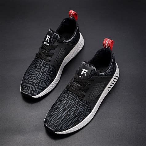 mens running shoes ultra lightweight training sports sneakers breathable knit lace  walking