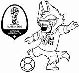 Cup Coloring Mascot Pages Russia Fifa Zabivaka Sport sketch template