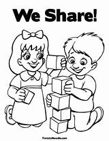 Coloring Pages Sharing Friendship Children Color Kids Play Getdrawings Printable Friends Toddlers Getcolorings sketch template