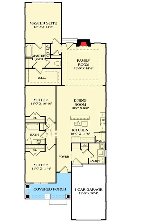 house plans long  narrow great
