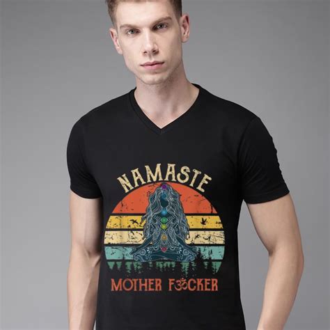 original namaste mother fuckers yoga humor vintage shirt