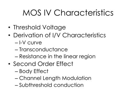 Ppt Basic Mos Device Physics Powerpoint Presentation Free Download