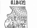 Illinois Map sketch template