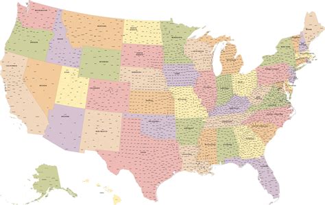 usa  counties map digital vector creative force