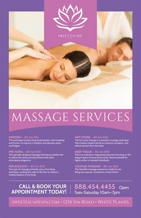 Massage Services Offered Poster Template Mycreativeshop