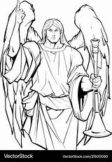 Gabriel Coloring Archangels Archangel sketch template