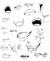 Mouths Expressions Lips Draw sketch template