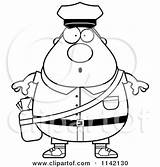 Surprised Chubby Worker Postal Mail Man Clipart Cartoon Thoman Cory Outlined Coloring Vector 2021 sketch template