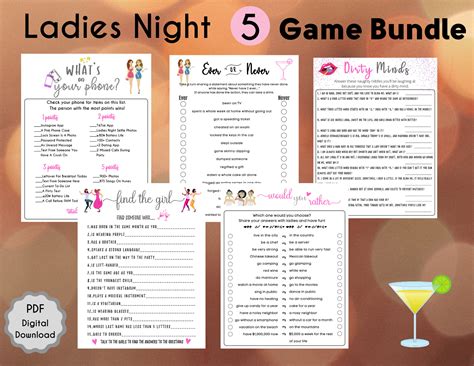 ladies night game bundle fun printable ladies party games etsy uk