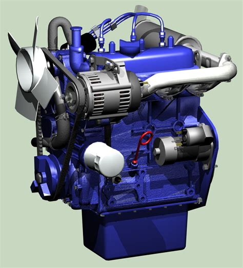 popular  cylinder diesel engine  model cgtrader