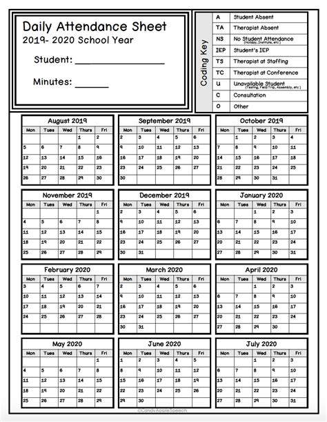printable attendance calendar  printable world holiday
